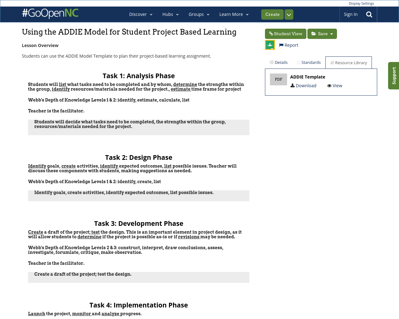 Using the ADDIE Model for Student Project Based Learning | Recent ...