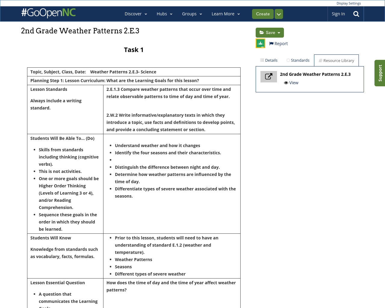 2nd Grade Weather Patterns 2.E.3 | Recent Activity | #GoOpenNC