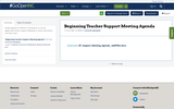 Beginning Teacher Support Meeting Agenda