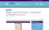 Beginning of the Dream, Homestead Act Made Law Part 2
