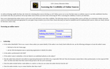 Assessing the Credibility of Online Sources