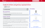 Codes for letters using binary representation (Ages 5 to 7)